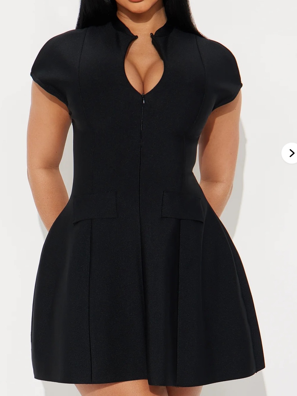 Fit-and-Flare Mini Dress - Black